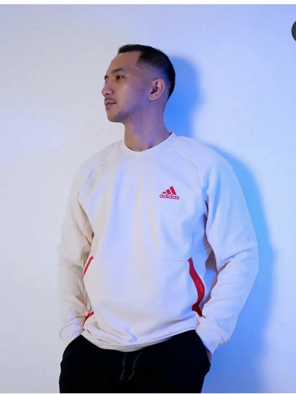 Adidas Men’s Gameday Crewneck Sweatshirt  In Wonder White NWOT